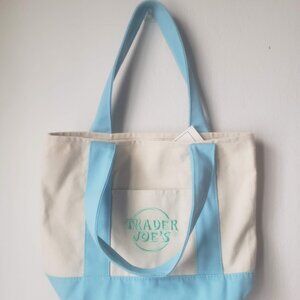 Trader Joe's Blue Pastel Mini Canvas Tote Bag Easter 2025 LIMITED EDITION NWT
